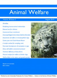 Animal Welfare vol 25 issue 4