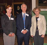 The 2012 UFAW Medal winners: Professor Christine Nicol (left) and Professor Marian Stamp Dawkins (right) with UFAW&rsquo;s Chief Executive Dr James Kirkwood at the award presentation in York.