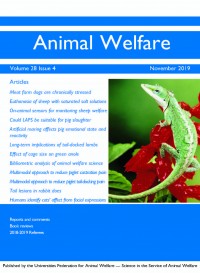 Animal Welfare vol 25 issue 4